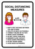 Social Distancing Measures with Icons Portrait - Wall Sign