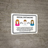 Social Distancing One Customer At A Time with Icons Landscape - Wall Sign Social Distancing One Customer At A Time with Icons Landscape - Wall Sign