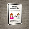 Social Distancing To Ensure Health And Safety Of Customers with Icons Portrait - Wall Sign Social Distancing To Ensure Health And Safety Of Customers with Icons Portrait - Wall Sign