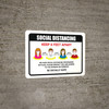 Social Distancing Keep 6 Feet Apart with Icons Landscape - Wall Sign Social Distancing Keep 6 Feet Apart with Icons Landscape - Wall Sign