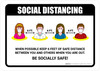 Social Distancing Keep 6 Feet When Possible with Icons Landscape - Wall Sign Social Distancing Keep 6 Feet When Possible with Icons Landscape - Wall Sign