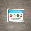 Social Distancing Measures Are In Place At These Premises with Icons Landscape - Wall Sign