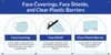 Face Coverings Face Shields And Clear Plastic Barriers with Icons Dark Blue - Banner Face Coverings Face Shields And Clear Plastic Barriers with Icons Dark Blue - Banner