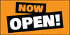Now Open! Orange Black White - Banner Now Open! Orange Black White - Banner