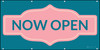 Now Open with Frame Blue Pink - Banner Now Open with Frame Blue Pink - Banner