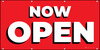Now Open Red White - Banner