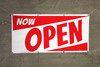 Now Open White Red - Banner