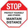 STOP Protect Yourself And Others Maintain Distance Stop - Floor Sign