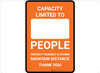 Capacity Limited Maintain Distance Orange Portrait - Floor Sign Capacity Limited Maintain Distance Orange Portrait - Floor Sign