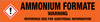 Ammonium formate [CAS# 540-69-2] - GHS Pipe Marking Label