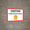 Caution Construction Area with Emoji Landscape - Wall Sign Caution Construction Area with Emoji Landscape - Wall Sign