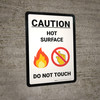 Caution Hot Surface Do Not Touch with Emojis Portrait - Wall Sign Caution Hot Surface Do Not Touch with Emojis Portrait - Wall Sign