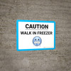 Caution Walk in Freezer with Emoji Landscape - Wall Sign