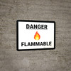 Danger Flammable with Emoji Landscape - Wall Sign