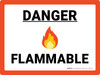 Danger Flammable with Emoji Red Landscape - Wall Sign Danger Flammable with Emoji Red Landscape - Wall Sign