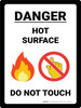 Danger Hot Surface Do Not Touch with Emojis Portrait - Wall Sign