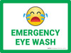 Emergency Eye Wash with Emoji Green Landscape - Wall Sign