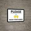 Please Wash Your Hands with Emoji Landscape - Wall Sign Please Wash Your Hands with Emoji Landscape - Wall Sign