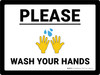 Please Wash Your Hands with Emoji Landscape - Wall Sign Please Wash Your Hands with Emoji Landscape - Wall Sign