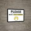 Please Wear A Face Covering Mask Emoji Landscape - Wall Sign Please Wear A Face Covering Mask Emoji Landscape - Wall Sign