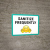 Sanitize Frequently with Emoji Landscape - Wall Sign Sanitize Frequently with Emoji Landscape - Wall Sign