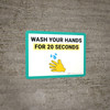 Wash Your Hands for 20 Seconds with Emoji Landscape - Wall Sign