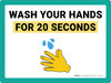 Wash Your Hands for 20 Seconds with Emoji Landscape - Wall Sign