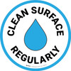 Clean Surface Regularly with Emoji Blue Border Circular - Floor Sign