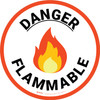 Danger Flammable with Emoji Orange Border Circular - Floor Sign