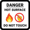 Danger Hot Surface Do Not Touch with Emojis Square - Floor Sign