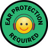 Ear Protection Required with Emoji Green Circular - Floor Sign Ear Protection Required with Emoji Green Circular - Floor Sign