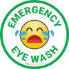 Emergency Eye Wash with Emoji Green Circular - Floor Sign
