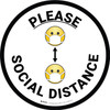 Please Social Distance Multiple Emojis - Floor Sign
