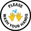 Please Wash Your Hands with Emoji Circular - Floor Sign