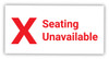 Seating Unavailable X Symbol - Label Seating Unavailable X Symbol - Label