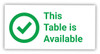 This Table is Available with Checkmark - Label This Table is Available with Checkmark - Label