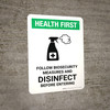 Health First: Follow Biosecurity Measures with Icon Portrait - Wall Sign
