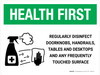 Health First: Regularly Disinfect Surfaces with Icon Landscape - Wall Sign