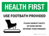 Health First: Use Footbath with Icon Landscape - Wall Sign
