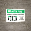 Health First: Corona Disinfection Tunnel with Icon Landscape - Wall Sign Health First: Corona Disinfection Tunnel with Icon Landscape - Wall Sign