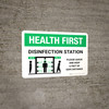 Health First: Disinfection Station with Icon Landscape - Wall Sign