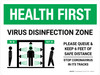 Health First: Virus Disinfection Zone with Icon Landscape - Wall Sign