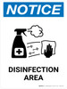 Notice: Disinfection Area with Icon Portrait - Wall Sign
