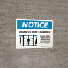 Notice: Disinfection Chamber with Icon Landscape - Wall Sign
