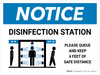 Notice: Disinfection Station with Icon Landscape - Wall Sign Notice: Disinfection Station with Icon Landscape - Wall Sign