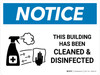 Notice: This Building Has Been Cleaned And Disinfected with Icon Landscape - Wall Sign Notice: This Building Has Been Cleaned And Disinfected with Icon Landscape - Wall Sign