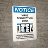 Notice: Virus Disinfection Zone with Icon Portrait - Wall Sign