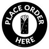 Place Order Here with Burrito Black Circular - Floor Sign