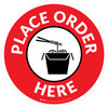 Place Order Here with Noodles Red Circular - Floor Sign Place Order Here with Noodles Red Circular - Floor Sign