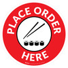 Place Order Here with Sushi Red Circular - Floor Sign Place Order Here with Sushi Red Circular - Floor Sign